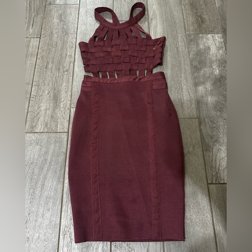Wine Bandage Women's Dress